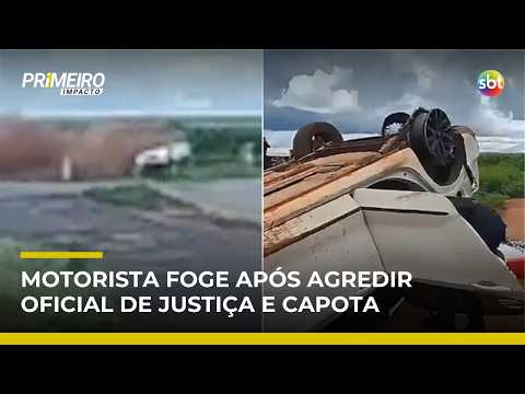 Flagra: carro capota várias vezes após perseguição policial cinematográfica | #PrimeiroImpacto