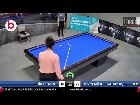 ESİN DEMİRCİ & GÜZİN MÜJDE KARAKAŞLI Bilardo Maçı - 2021 KADINLAR FİNAL ETABI-1.TUR