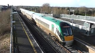 preview picture of video '2 x IE 22000 Class Intercity Trains - Monasterevin Station, Kildare'