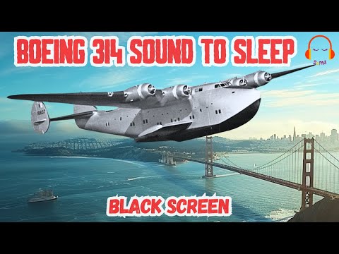 PROPELLER AIRPLANE SOUND TO SLEEP DEEPLY | BLACK SCREEN 12 H | BOEING 314 CLIPPER FLYINGBOAT ✈️😴