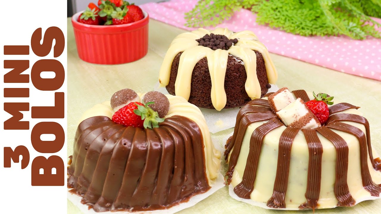 3 MINI BOLOS INCRÍVEIS QUE SÃO SENSAÇÃO NO DELIVERY | Super prático: 1 massa e 2 recheios!