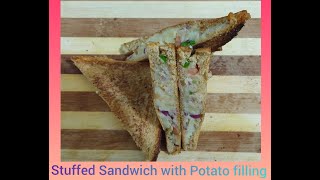 Stuffed Brown Bread Sandwich with Potato Filling | Healthy Kids recipe in 5 min