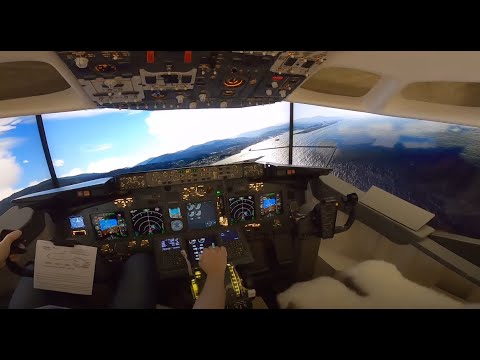 Landing Genoa (LIMJ) - Cockpit View - Circling Approach - 737 Home Cockpit - Flight Simulator