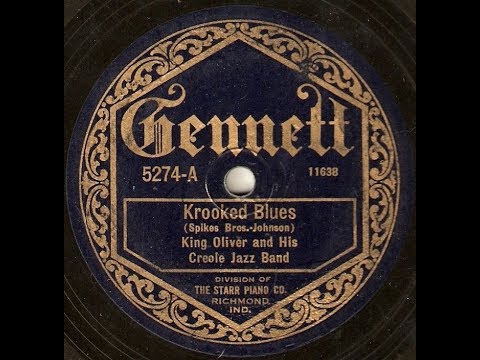 King Oliver's Creole Jazz Band "Krooked Blues" Gennett 5274 (1923 historic) RARE