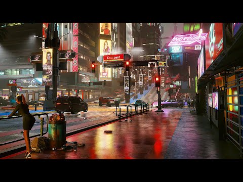 ASMR - Cyberpunk 2077 street ambience | 2 hours #ASMR