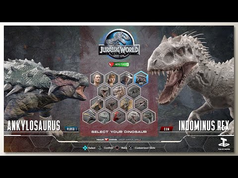 Indominus Rex vs Ankylosaurus with Healthbars