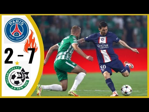 Messi 2 Goal | PSG 7-2 Maccabi Haifa | Highlights & All Goals 2022 #messi #psg