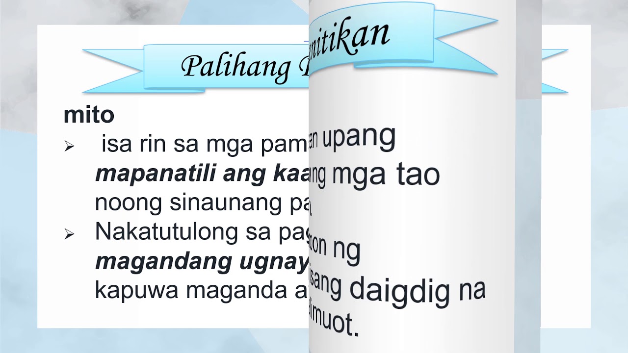 G10 KAHALAGAHAN NG MITO