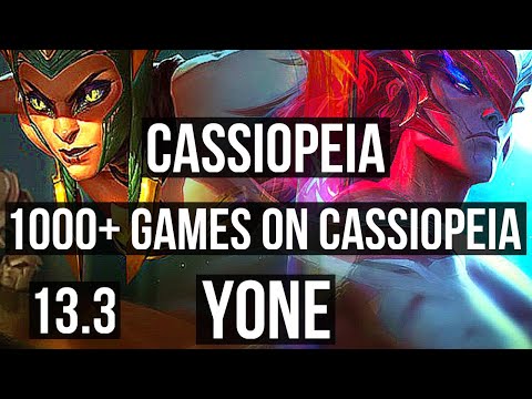 CASSIOPEIA vs YONE (TOP) | 5/0/0, 1000+ games, 1.3M mastery | KR Diamond | 13.3