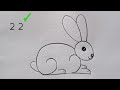 how to draw rabbit drawing from 22 number easy step by step@DrawingTalent