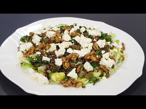 Video thumbnail: Sallatë Thjerrëzash me Djathë dhe Arra