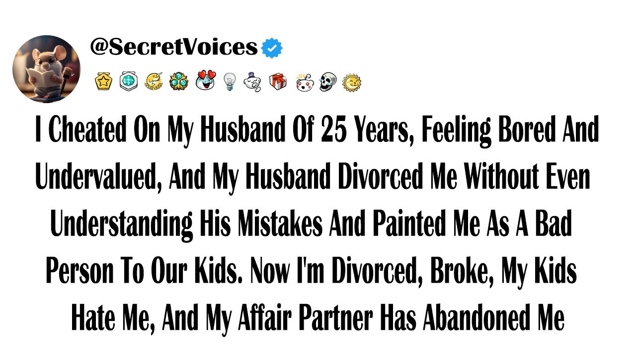 I Cheated On My Husband Of 25 Years, Feeling Bored And Undervalued, And My Husband Divorced Me Wi...