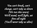 Madina Lake - Never take us alive Lyrics 