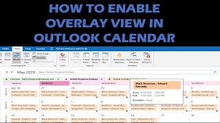 How to enable overlay view in Outlook calendar