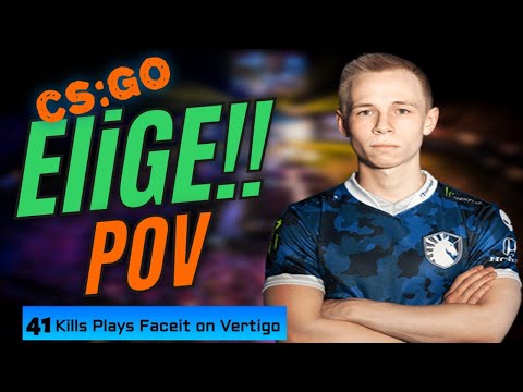 CS:GO POV ☢ EliGE plays FACEIT 🤯 41 kills on Vertigo