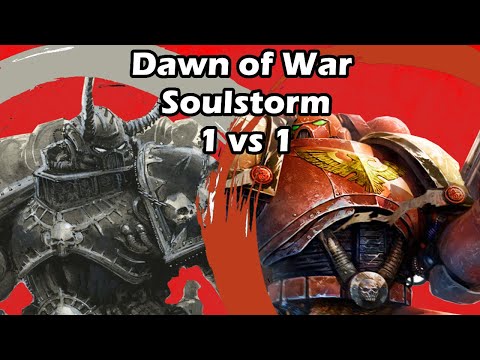 Dawn of War Soulstorm: 1 vs 1 Chaos Space Marines (stfu) vs Space Marines (krskjohnny)