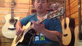 Video thumbnail for กีต้าร์โปร่งๆไฟฟ้า Enya EF18 with klt1 pick up by www.mugen by mugen guitar shop