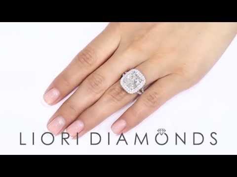 ER-SOLD-030 - 6.51 Ct. EGL Certified E-VS2 Cushion Cut Diamond Engagement Ring 18k White Gold