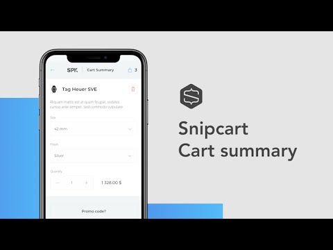 Snipcart Tutorial - Cart Summary