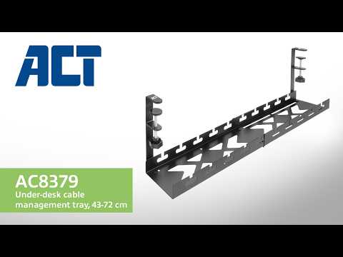 ACT Under-desk extendable cable management tray with clamp mount 43 ...