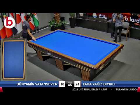 BÜNYAMİN VATANSEVER & TAHA YAĞIZ BIYIKLI Bilardo Maçı - 2023 U17 FİNAL ETABI-1.TUR