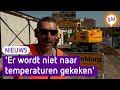 Bouwvakkers zwoegen door in zinderende hitte