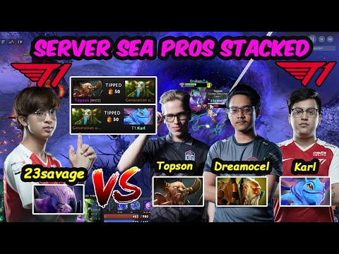 23savage vs Karl Topson Dreamocel  -  SEA RANK PROS STACKED Dota 2 pro Gameplay