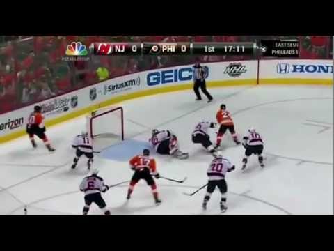 Matt Read scores off a good pass New Jersey Devils versus Philadelphia Flyers Game 2 5/1/12