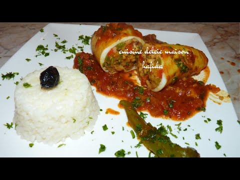 Recette rapide et facile de Calamars farcis au sauce tomates/المحار معمر و الصلصة الحمراء