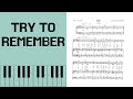 Harvey Schmidt, Try To Remember, Piano Accompaniment [with score]