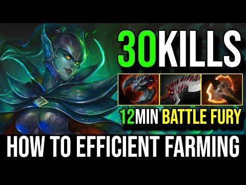 Efficient Farm [Phantom Assassin] This Happened When She Get BF in 12MIn 30Kills | Dota 2 FullGame