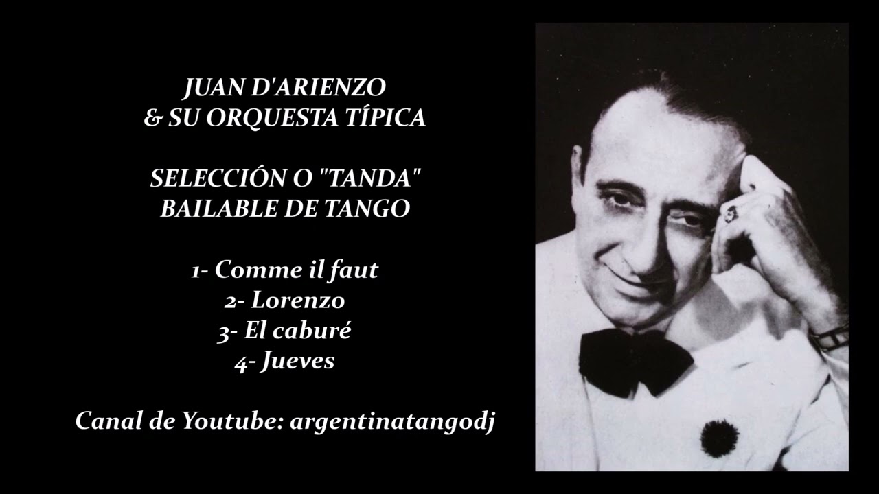 JUAN D'ARIENZO: SELECCIÓN O TANDA BAILABLE DE TANGO (1936 / 37)