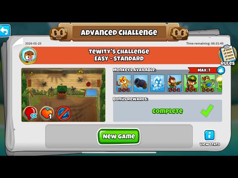BTD6 ADVANCED CHALLENGE TeWITY'S CHALLEnGE EASY - STANDARD JANUARY 25, 2026