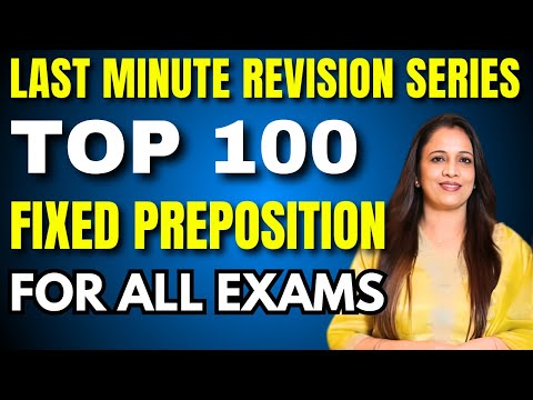 Top 100 Fixed Preposition for All Exams | Last Minute Revision Series | English With Rani Ma'am