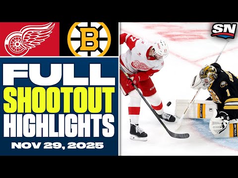 Detroit Red Wings at Boston Bruins | FULL Shootout Highlights - November 29, 2025