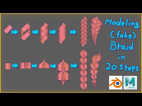 ┃Anime look 3D Modeling┃2 types of "Fake" braid