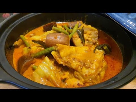 Claypot curry fish head (ingredient list provided)