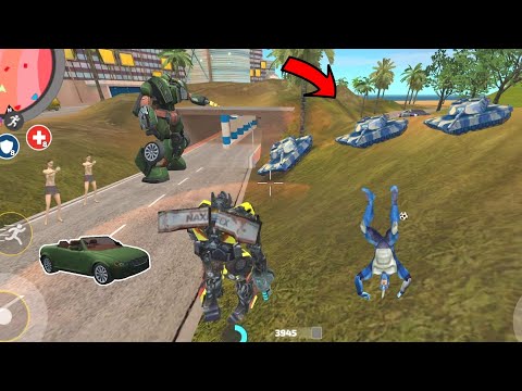 Rope Hero: Vice Town (Transformer Monster Truck Fight US Tanks Army)  - Android Gameplay HD