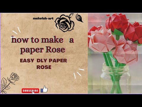 PAPER FLOWER ROSE ORIGAMI TUTORIAL | HOW TO MAKE PAPER FLOWER ROSE | DIY PAPER ROSE ORIGAMI #viral