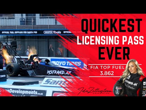 Ida Zetterström - Quickest FIA Top Fuel licensing run EVER - 3.8622s