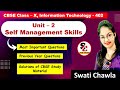 Self Management Skills Class 10 Important Questions Class 10 Information Technology 402