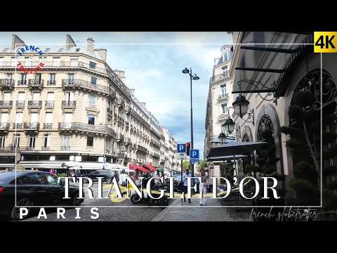 PARIS🇫🇷 8th arrondissement Golden Triangle Luxuries Walking Tour 4K Av George V➜ Champs-Élysées