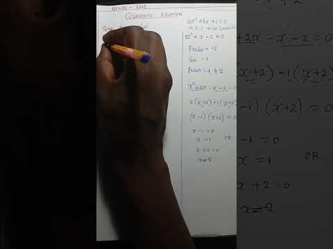Solving quadratic equation by Factorization method @MR.M.PATRICK