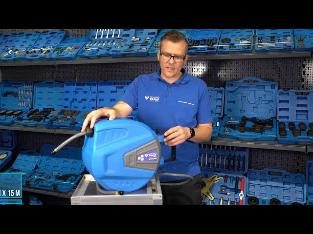 Video Teaser für BRLLIANT TOOLS BT161100 Automatischer Druckluftschlauch-Aufroller, Ø 10 mmx15m [Powered by KS Tools]