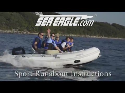 Sea Eagle 14' Sport Runabout Swivel Seat Canopy Drop Stitch Inflatable Raft Package video poster