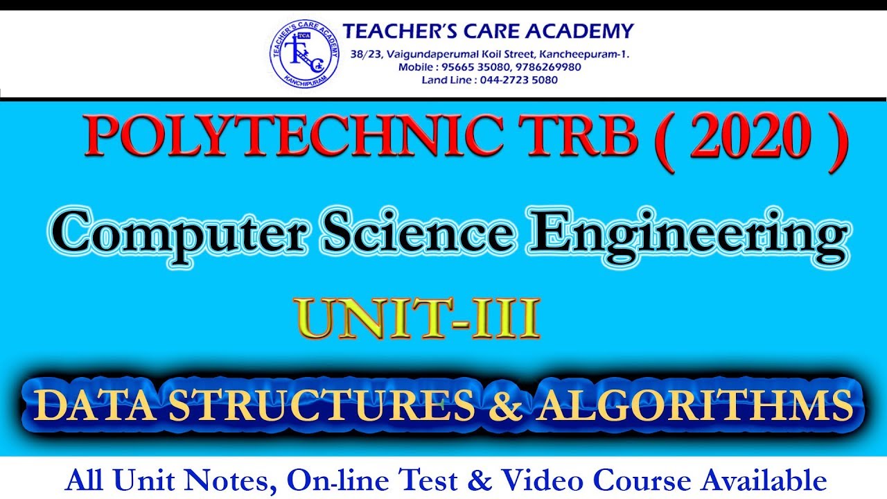 POLYTECHNIC TRB 2020 : CSE - DATA STRUCTURES AND ALGORITHMS