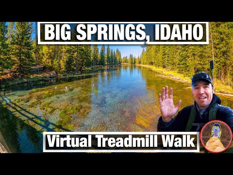 City Walks - Big Spring Idaho, Source of Henry's Fork River - Virtual Treadmill Walking Video - 4k