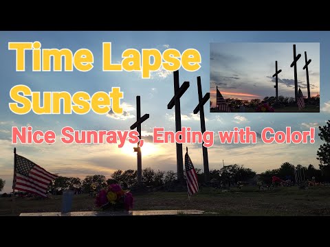 Time Lapse Sunset, Nice sunrays, Colorful Ending. 60X Speed. Clovis, NM.