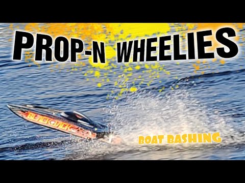 Popping Wheelies With Giant RC Boat - Blackjack 42 Boat Bashing