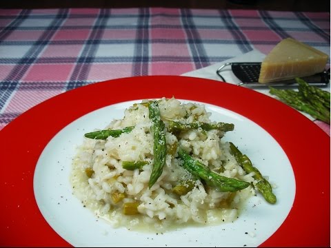 Risotto de espárragos verdes
